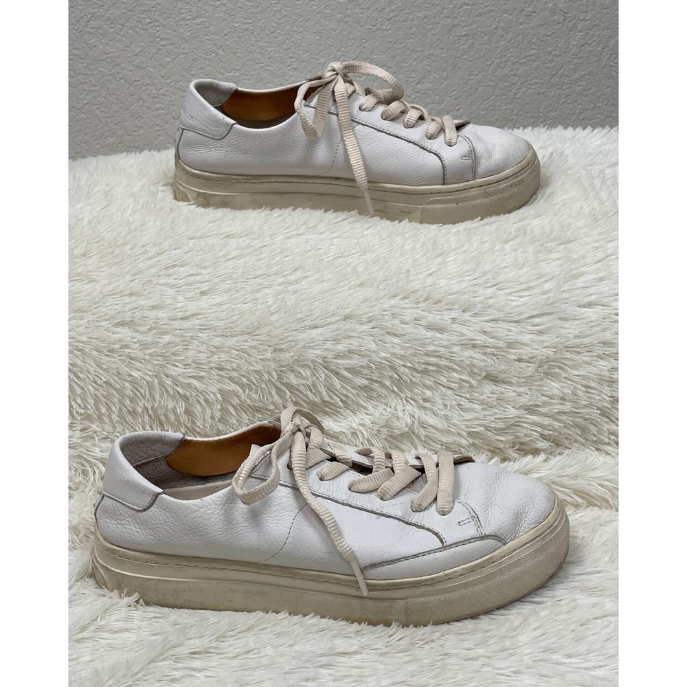 Soludos Shoes Ibiza Sneakers Womens 8.5 White Leather Classic Casual‎ Platform - Picture 3 of 11